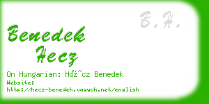 benedek hecz business card